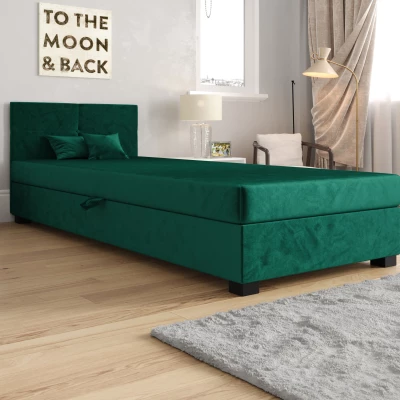 Jednolôžková čalúnená posteľ 80x195 LOCIKA 2 - zelená