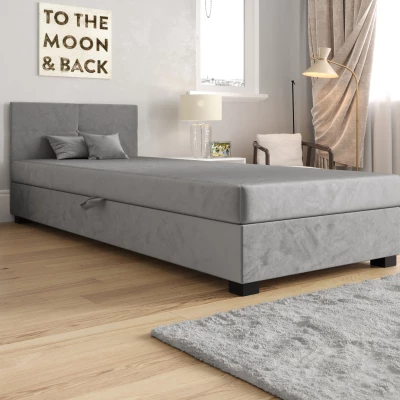 Jednolôžková čalúnená posteľ 80x195 LOCIKA 2 - svetlo šedá