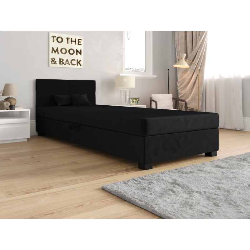 Jednolôžková čalúnená posteľ 90x195 LOCIKA 2 - grafitová