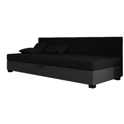 Jednolôžková čalúnená posteľ 80x195 LOCIKA BIZ 1 - čierna / šedá