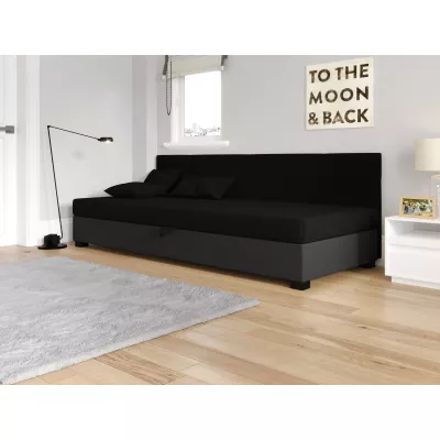 Jednolôžková čalúnená posteľ 80x195 LOCIKA BIZ 1 - čierna / šedá