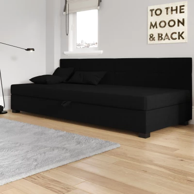 Jednolôžková čalúnená posteľ 80x195 LOCIKA BIZ 1 - čierna