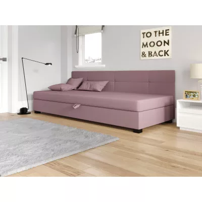 Jednolôžková čalúnená posteľ 100x195 LOCIKA BIZ 1 - ružová