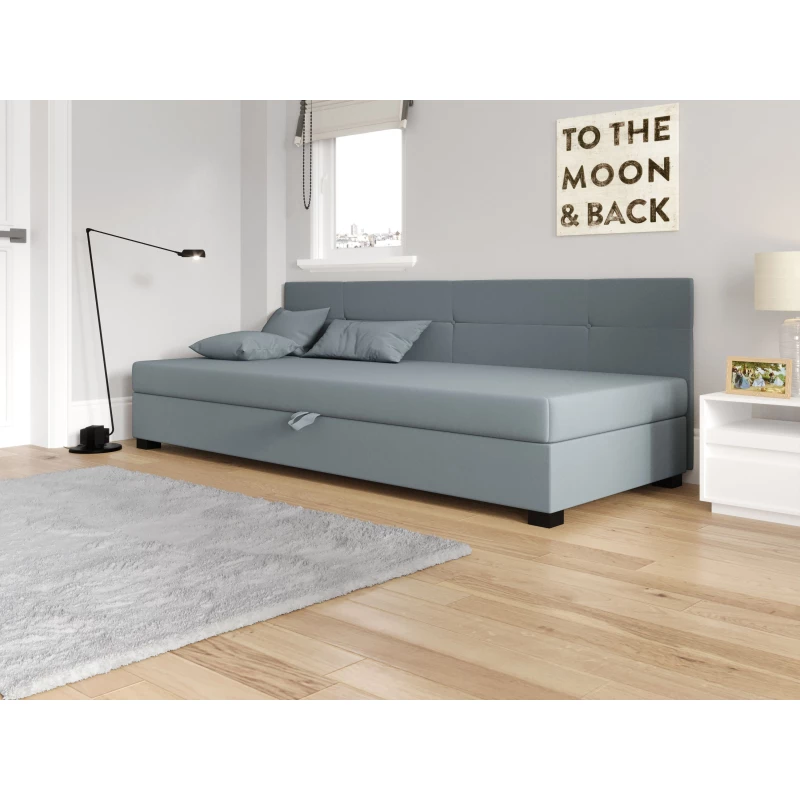 Jednolôžková čalúnená posteľ 90x195 LOCIKA BIZ 1 - modrošedá