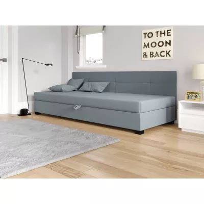 Jednolôžková čalúnená posteľ 110x195 LOCIKA BIZ 1 - modrošedá