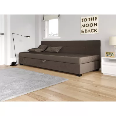 Jednolôžková čalúnená posteľ 80x195 LOCIKA BIZ 1 - tmavo hnedá
