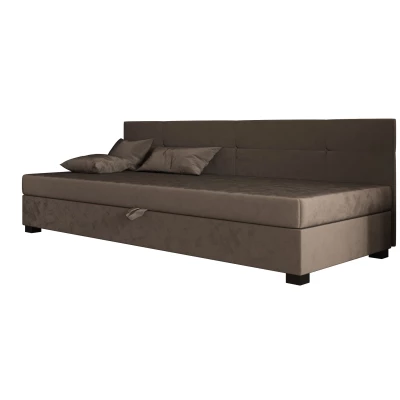 Jednolôžková čalúnená posteľ 100x195 LOCIKA BIZ 1 - tmavo hnedá