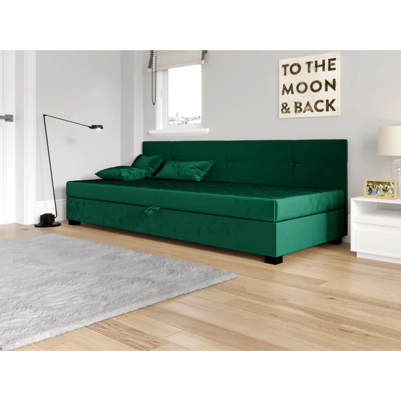 Jednolôžková čalúnená posteľ 120x195 LOCIKA BIZ 1 - zelená