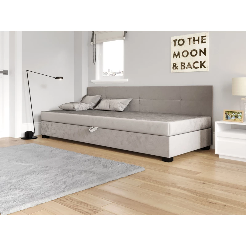Jednolôžková čalúnená posteľ 80x195 LOCIKA BIZ 1 - svetlo šedá