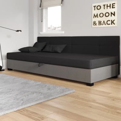 Jednolôžková čalúnená posteľ 90x195 LOCIKA BIZ 2 - šedá / svetlo šedá