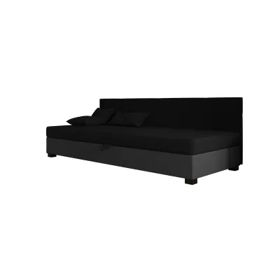 Jednolôžková čalúnená posteľ 100x195 LOCIKA BIZ 2 - čierna / šedá