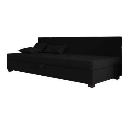 Jednolôžková čalúnená posteľ 90x195 LOCIKA BIZ 2 - čierna