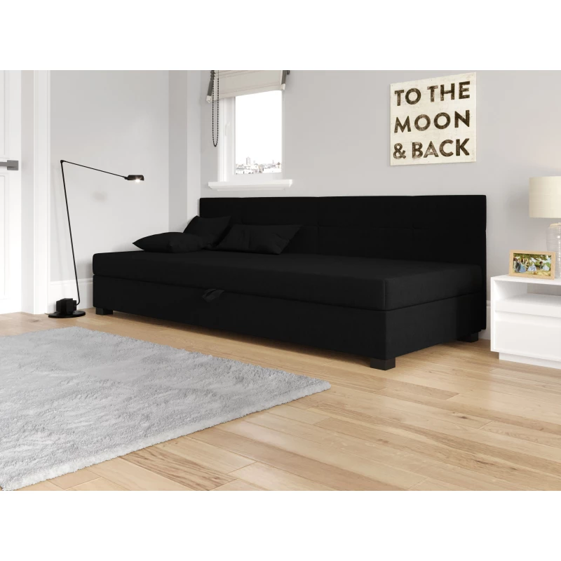 Jednolôžková čalúnená posteľ 100x195 LOCIKA BIZ 2 - čierna