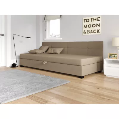 Jednolôžková čalúnená posteľ 100x195 LOCIKA BIZ 2 - hnedá