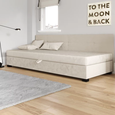 Jednolôžková čalúnená posteľ 80x195 LOCIKA BIZ 2 - ecru