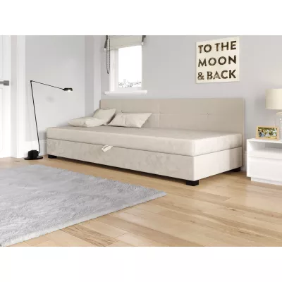 Jednolôžková čalúnená posteľ 90x195 LOCIKA BIZ 2 - ecru