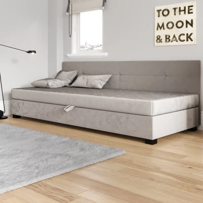 Jednolôžková čalúnená posteľ 80x195 LOCIKA BIZ 2 - svetlo šedá