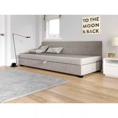 Jednolôžková čalúnená posteľ 120x195 LOCIKA BIZ 2 - svetlo šedá