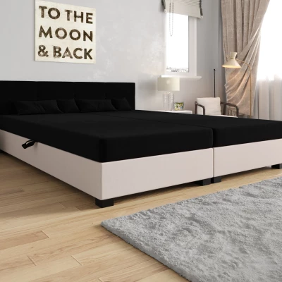 Manželská posteľ 140x200 LOCIKA DOUBLE 1 - čierna / ecru