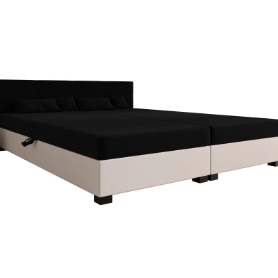 Manželská posteľ 160x200 LOCIKA DOUBLE 1 - čierna / ecru