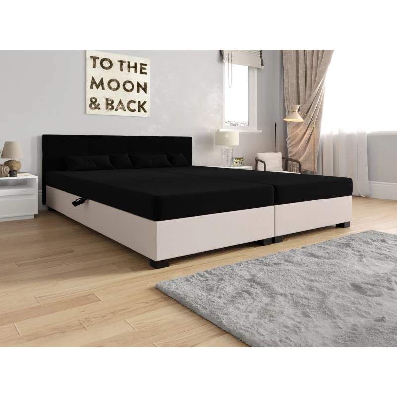 Manželská posteľ 160x200 LOCIKA DOUBLE 1 - čierna / ecru