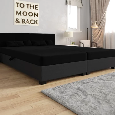 Manželská posteľ 140x200 LOCIKA DOUBLE 2 - čierna / šedá