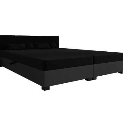 Manželská posteľ 180x200 LOCIKA DOUBLE 2 - čierna / šedá