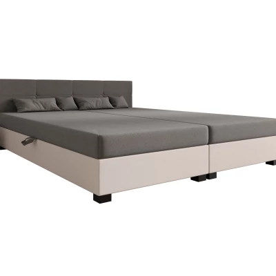 Manželská posteľ 180x200 LOCIKA DOUBLE 2 - svetlo šedá / ecru