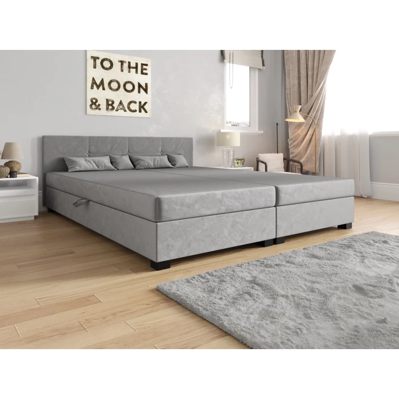 Manželská posteľ 180x200 LOCIKA DOUBLE 2 - svetlo šedá