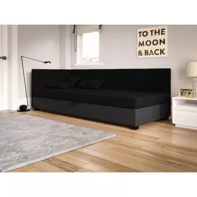 Jednolôžková čalúnená posteľ 100x195 LOCIKA PLUS 1 - čierna / šedá