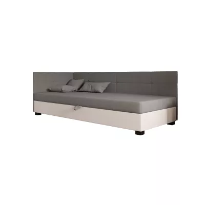 Jednolôžková čalúnená posteľ 120x195 LOCIKA PLUS 1 - svetlo šedá / ecru