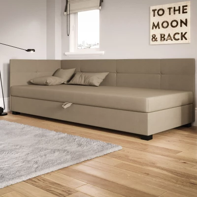 Jednolôžková čalúnená posteľ 90x195 LOCIKA PLUS 1 - hnedá