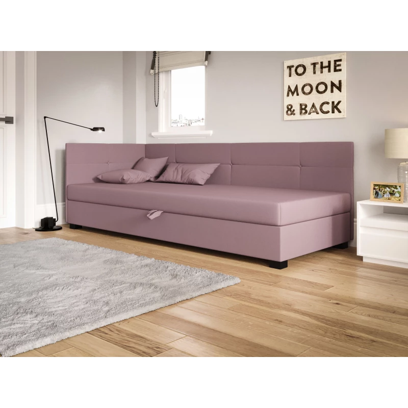 Jednolôžková čalúnená posteľ 80x195 LOCIKA PLUS 1 - ružová