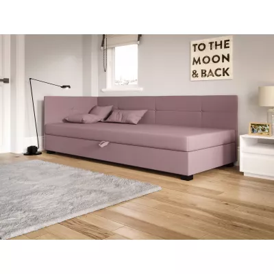 Jednolôžková čalúnená posteľ 110x195 LOCIKA PLUS 1 - ružová