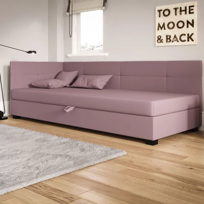 Jednolôžková čalúnená posteľ 120x195 LOCIKA PLUS 1 - ružová