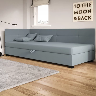 Jednolôžková čalúnená posteľ 120x195 LOCIKA PLUS 1 - modrošedá