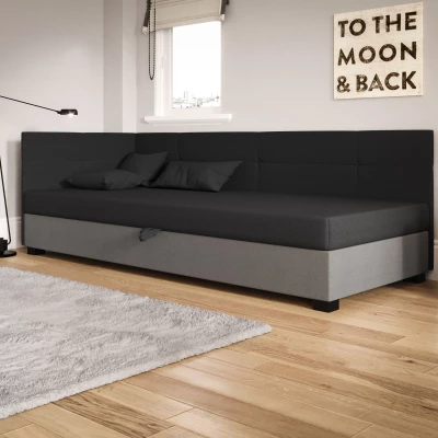 Jednolôžková čalúnená posteľ 80x195 LOCIKA PLUS 2 - šedá / svetlo šedá