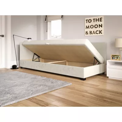 Jednolôžková čalúnená posteľ 90x195 LOCIKA PLUS 2 - čierna / ecru