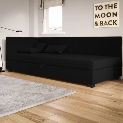 Jednolôžková čalúnená posteľ 80x195 LOCIKA PLUS 2 - čierna