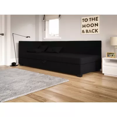 Jednolôžková čalúnená posteľ 100x195 LOCIKA PLUS 2 - čierna