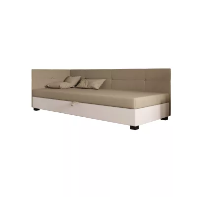 Jednolôžková čalúnená posteľ 80x195 LOCIKA PLUS 2 - hnedá / ecru