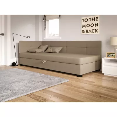 Jednolôžková čalúnená posteľ 100x195 LOCIKA PLUS 2 - hnedá