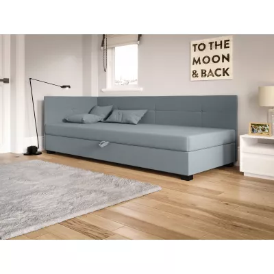 Jednolôžková čalúnená posteľ 100x195 LOCIKA PLUS 2 - modrošedá