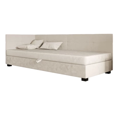 Jednolôžková čalúnená posteľ 110x195 LOCIKA PLUS 2 - ecru