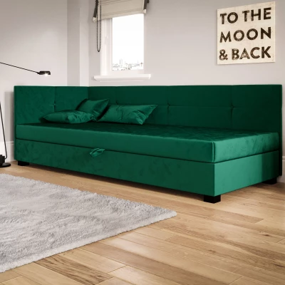 Jednolôžková čalúnená posteľ 80x195 LOCIKA PLUS 2 - zelená