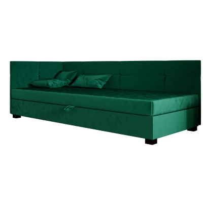 Jednolôžková čalúnená posteľ 110x195 LOCIKA PLUS 2 - zelená