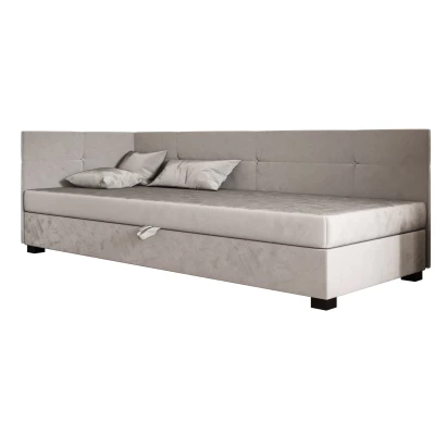 Jednolôžková čalúnená posteľ 120x195 LOCIKA PLUS 2 - svetlo šedá