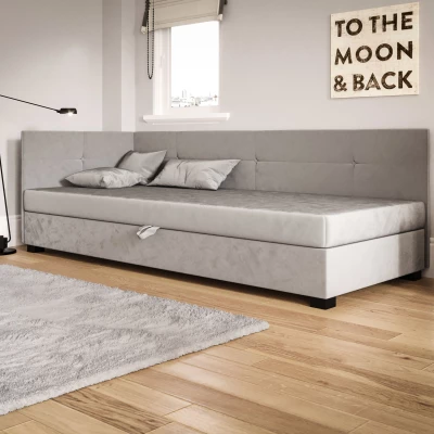 Jednolôžková čalúnená posteľ 120x195 LOCIKA PLUS 2 - svetlo šedá