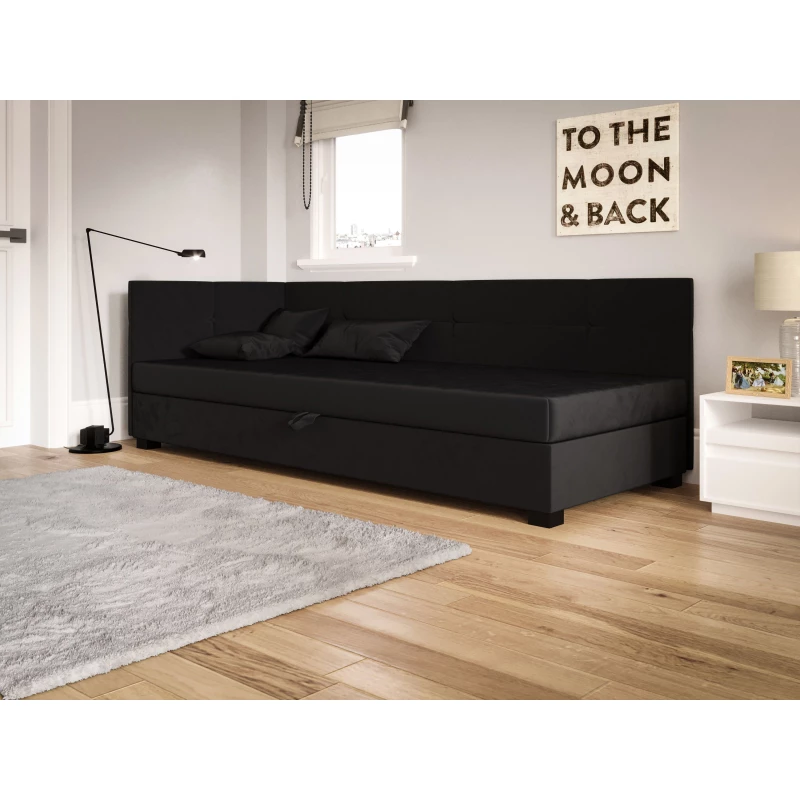 Jednolôžková čalúnená posteľ 100x195 LOCIKA PLUS 2 - grafitová