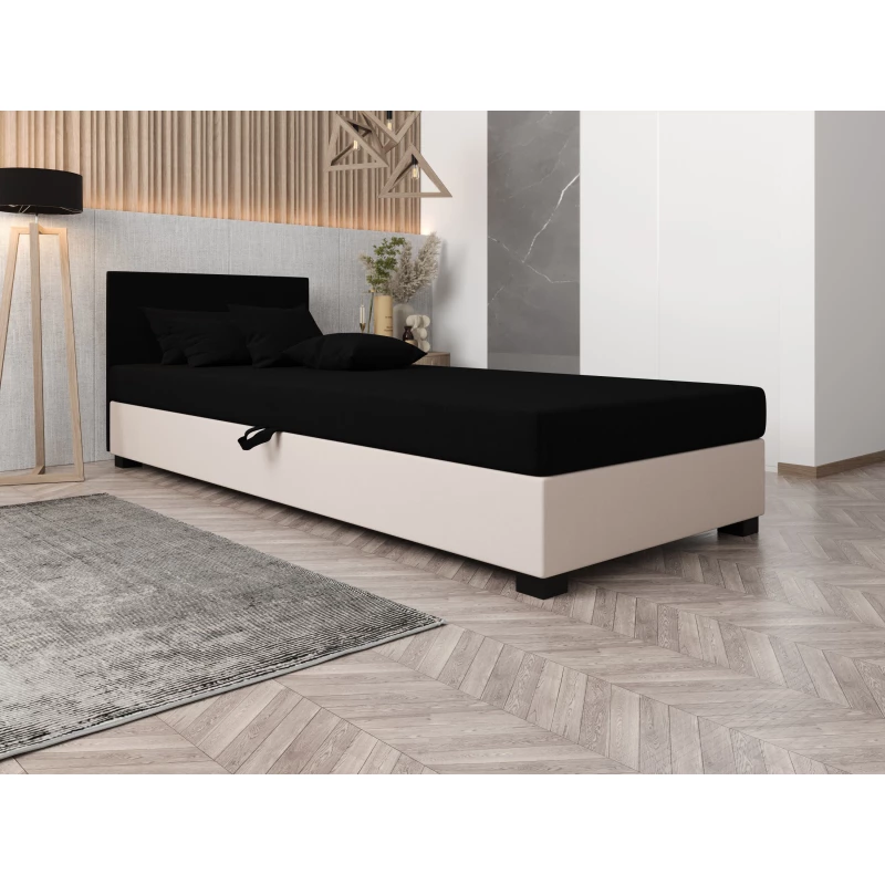 Čalúnená posteľ 80x195 HEIDI 1 - čierna / ecru